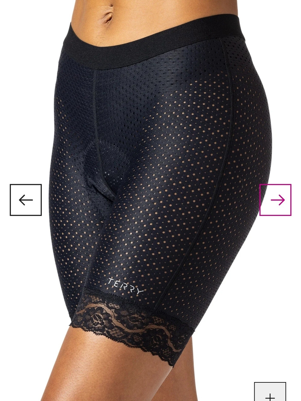 Terry Aria Womens  Precision Bicycles Padded Liner Shorts with Lace Trim Size S
